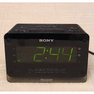 Sony Dream Machine AM/FM Radio Alarm Clock Large Display ICF-C414 Dual‎ Alarm